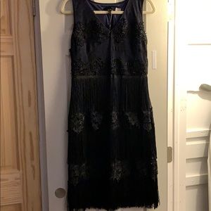Dark blue fringe dress